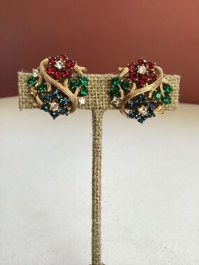 Vintage Multicolor Clip-On Earrings